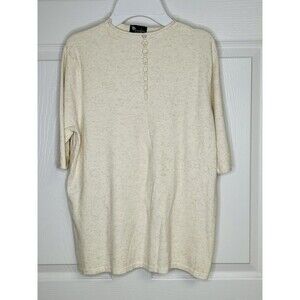 Cala Cream Gold Sparkles 3/4 Sleeve Top Size Small S ? Check Measurements